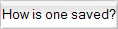 How is one saved?